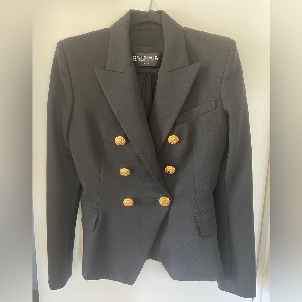 Balmain Black Blazer with Gold Buttons / 38 m - Picture 4 of 14